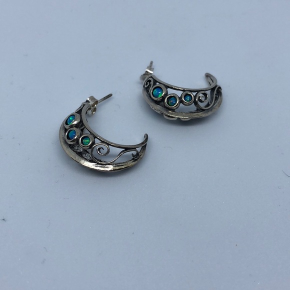 Silver earrings 925, new with blue stones - Picture 2 of 7